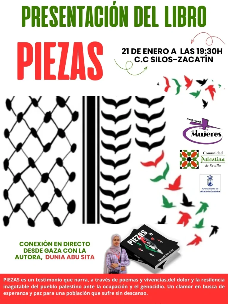 Presentación del libro "Piezas": Conexión directa con Gaza y Dunia Abu Sita